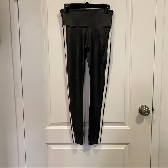 Spanx Faux Leather Side Stripe Leggings - Picture 7 of 8